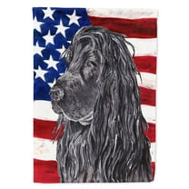 Cocker Spaniel Black USA American Flag Garden Flag