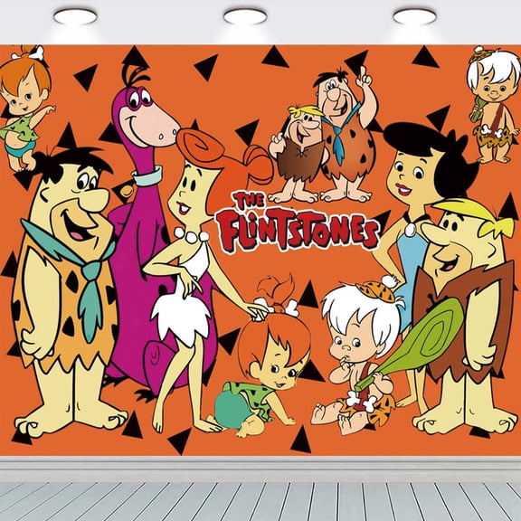 Flintstones Birthday Banner Backdrop Background Taspestry Post Wall Decor Party Supplies
