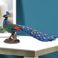 thumbnail image 2 of Simulation Peacock Statue Tabletop Decorative Peacock Figurine Peacock Art Craft Decoration, 2 of 7