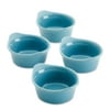 Rachael Ray Ceramics Round Ramekin Dipper Cup Set, 4-Piece, Agave Blue