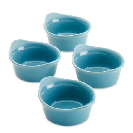 

Rachael Ray Ceramics Round Ramekin Dipper Cup Set 4-Piece Agave Blue