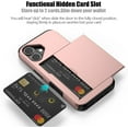 thumbnail image 5 of KOMI Compatible avec iPhone 16 Pro Max Étui avec Porte-Cartes [Store 5 Cards] Double Couche Robuste Antichoc Étui Portefeuille avec Fente Cachée Grande Capacité pour Hommes & Femmes 6.9 Pieds' Or Rose, 5 of 5