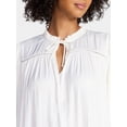 thumbnail image 5 of Time and Tru Women's Soft Ruched Yoke Blouse with Long Sleeves, Sizes XS-XXXL, 5 of 6