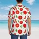 thumbnail image 4 of Fotbe Fresh Red Tomato Camisa Hawaiana para Hombre Unisex – Camisa Casual de Verano con Botones de Manga Corta de Algodón y Lino,Small, 4 of 7