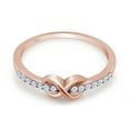 thumbnail image 3 of 0.14 Carat Round Cut Lab Grown Diamond Infinity Engagement Promise Ring In 14k Rose Gold Over Sterling Silver(G-H Color,SI1-SI2 Clarity,0.14 Cttw)-7, 3 of 7