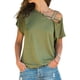 thumbnail image 2 of Plus Size Women Cross Cold Shoulder T-shirt Summer Casual Short Sleeve Loose Tops, 2 of 2