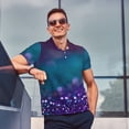 thumbnail image 6 of Balery Purple and Green Glitter Printed Men’s Short Sleeve Polo Shirt, Midweight Men's Shirt,Golf Polo shirts -XX-Large, 6 of 8