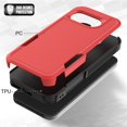 thumbnail image 2 of Decase for Google Pixel 9A Case, Shockproof Heavy Duty Hybrid Protection Hard PC Shell Flexible TPU Bumper, Military Grade Drop Proof Durable Protective Case with Screen Protector,Red, 2 of 5