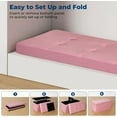 thumbnail image 4 of Storage Ottoman Bench 30 inch Foldable Ottoman Foot Rest Velvet Ottoman Rectangle End of Bed Bench Storage Chest for Living Room Bedroom Entryway Pink, 4 of 8