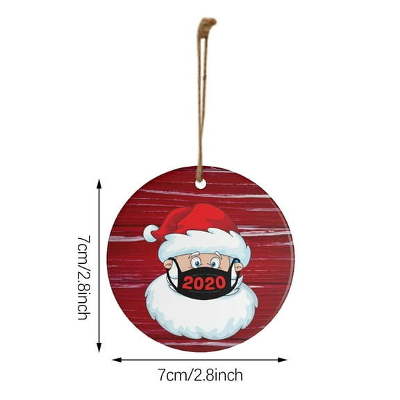 JeashCHAT Christmas Decorations Indoor Christmas Ornaments 1PC Christmas Ornament Santa Wearing A Face Mask Decorate Christmas tree