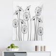 thumbnail image 1 of Black and White Tapestry, Meadow Flowers with Abstract Dandelions in Countryside Art, Fabric Wall Hanging Decor for Bedroom Living Room Dorm, 5 Sizes, Black White, by Ambesonne, 1 of 1