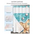 thumbnail image 2 of No Hook Cloth Fabric Shower Curtain with Snap in Liner, Ocean Starfish Waterproof Shower Curtains Set with See Through Top Window, Coastal Seaside Shell Modern Beach Bath Curtains Shower 66"x72", 2 of 6