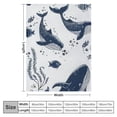 thumbnail image 4 of ARISTURING Whale Fish Ocean Flannel Plush Blanket Soft Blankets 100x130cm 130x150cm 150x200cm 50x60in, 4 of 6