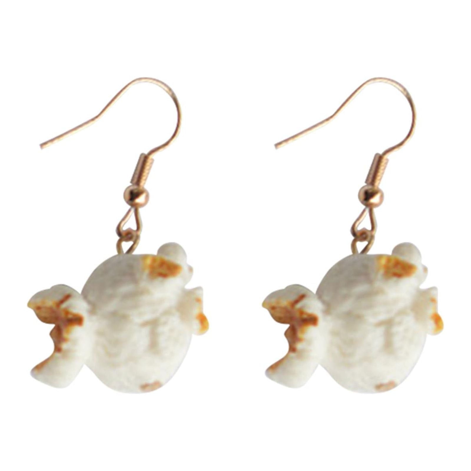 Rinsvye Food Popcorn Earrings Diy Big Stud Earrings Jewelry Funny