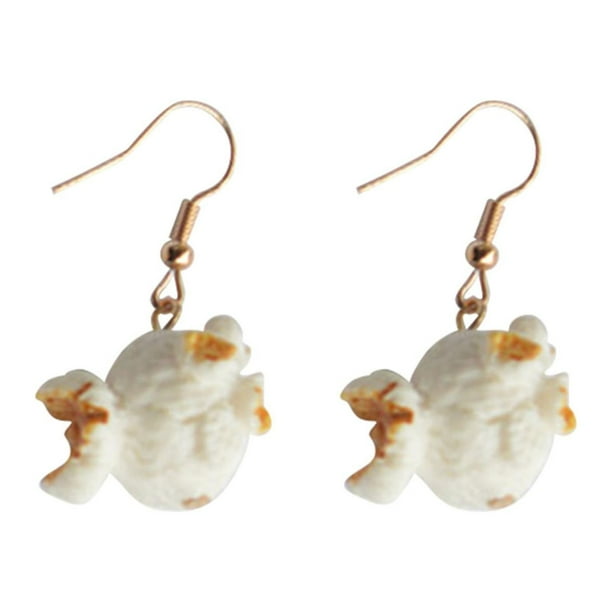Comida Palomitas Pendientes Diy Pendientes Joyería Divertido Personalidad Pequeños Pendientes Mujeres Regalo