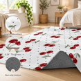 Red Rustic Long Rug Red Berry Runner Rug 2.6'x12', Cherry Polka Dot Dotted Background ...