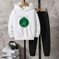 thumbnail image 2 of Little Boys Outfit Sets Long Sleeve Christmas Letter Print Shirt Tops Pants 2 Piece Child Kids Fall Winter Clothing Sets Size 7-8T, 2 of 3
