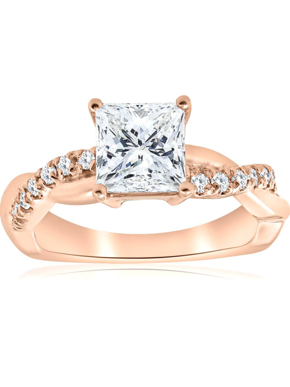 Pompeii3 - 1 1/6ct Princess Cut Diamond Infinity Engagement Ring ...