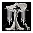 thumbnail image 2 of Elegant Lady Rhinestone Art Kit, Diy Diamond Painting With Numbered Canvas, for Home Wall Decor, A, 2 of 5