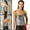 Silver, variant on Unique Bargains Women's Cowl Neck Sparkly Metallic Spaghetti Strap Camisole Top