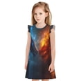 thumbnail image 1 of Balery Red And Blue Fire Dragon E Camisón de princesa para niñas, pijama de algodón con mangas abullonadas, suave y bonito.-Large, 1 of 6