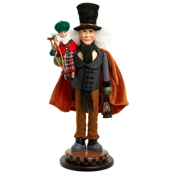 Kurt Adler Bob Cratchit and Tiny Tim Nutcracker Christmas Decoration, 17"