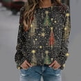 thumbnail image 4 of YUGYXL Christmas Sweatshirts for Women Plus Size Crewneck Long Sleeve Xmas Tree Print Shirts Casual Cute Funny Pullover Tops Multicolor XL, 4 of 7