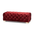 thumbnail image 1 of Baxton Studio Avara Modern Tufted Velvet Ottoman in Burgundy and Gold, 1 of 8