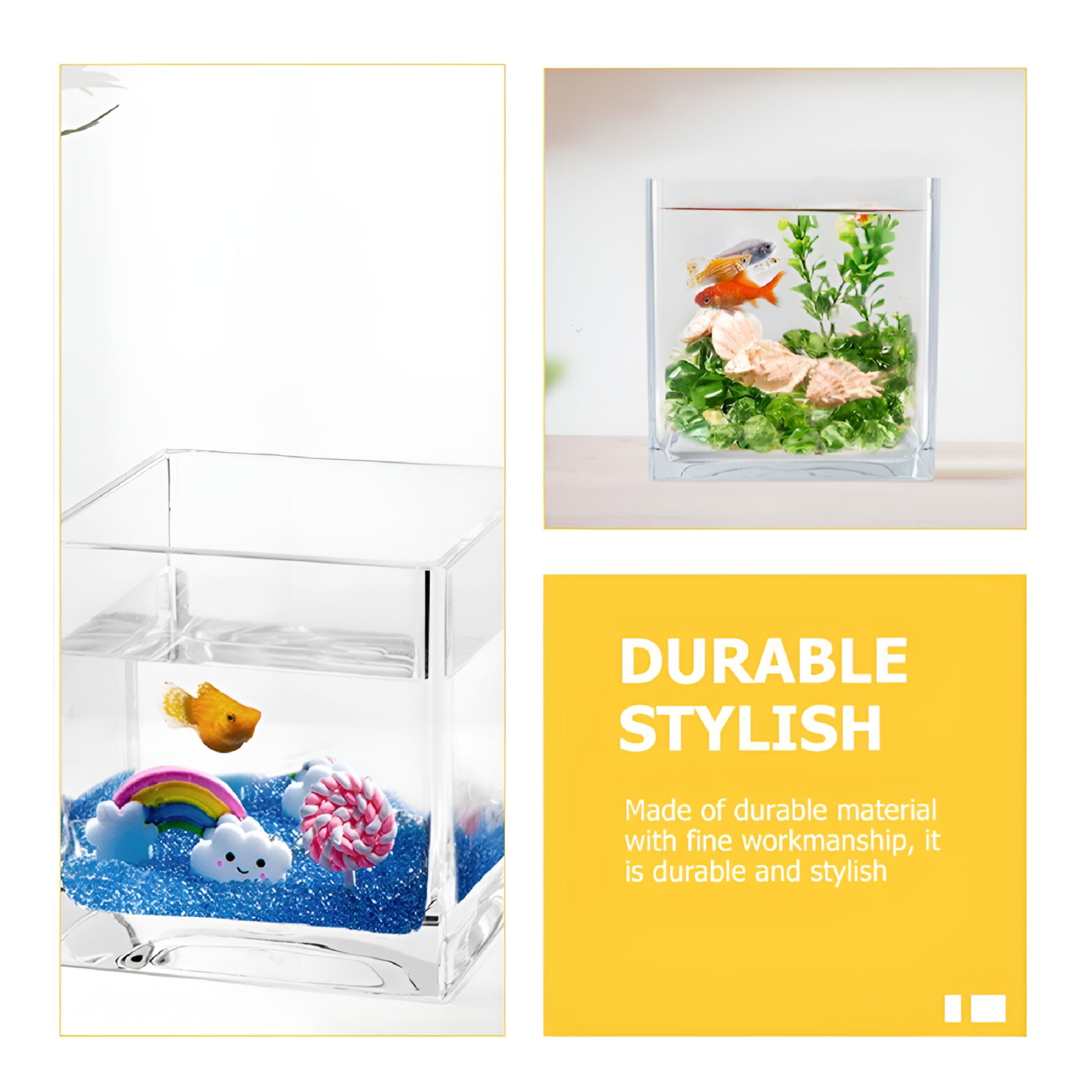 ACDANC 10 Gallon Clear Glass Fish Tank for Home Decoration