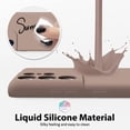 thumbnail image 4 of for Samsung Galaxy S21 Ultra Phone Case Liquid Silicone, Cute Thin Slim Soft Rubber TPU Plain Smooth Gel Cover for Women Girl Aesthetic, Matte Solid Protective & Shockproof, Nude Light Brown, 4 of 14