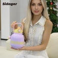 thumbnail image 4 of Sidagar 60 oz Large Stainless Steel Insulated Water Bottle with Straw Lid and Carry Handle, Leak-Resistant, Purple, 4 of 10