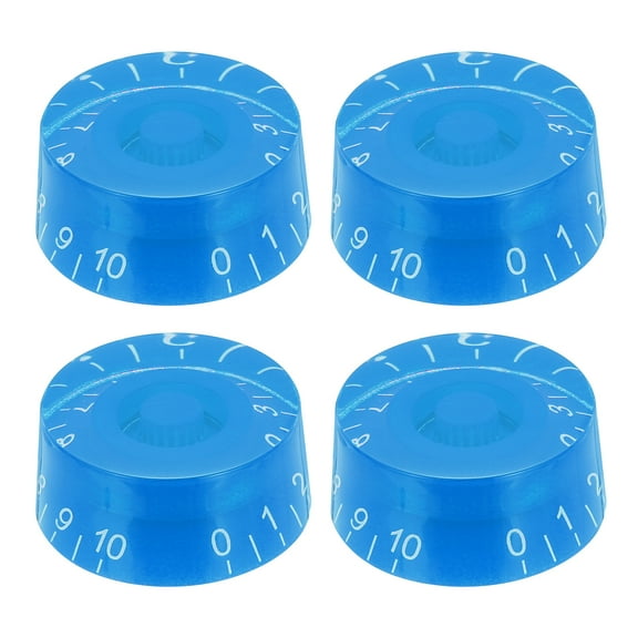 Uxcell 4pcs Electric Guitar Knobs Black Speed Volume Tone Control KnobWord Blue-White Word