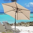thumbnail image 2 of Ainfox 9ft Khaki Patio Umbrella with Push Button Tilt and Crank, Waterproof UV Sunshade Canopy, 2 of 7