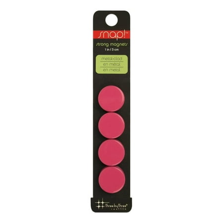 snap! strong Pink Magnets - 0.75 inch - 4 pack