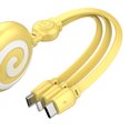 thumbnail image 4 of Cable cargador USB retráctil 3 en 1 Cable de datos de carga USB 1m Amarillo Sywqhk Para estrenar, 4 of 4