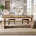 thumbnail image 2 of Fnova 63" Wooden Dining Table for 6 People, Large Farmhouse Rectangle Kitchen Table for Dining Room, Living Room, Brown, 2 of 9