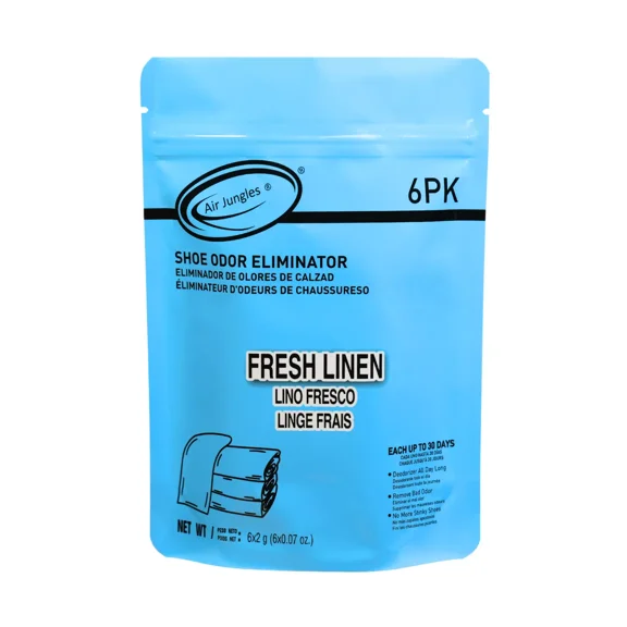 Air Jungles Shoe Odor Eliminator Balls, Fresh Linen Scent, Freshener for Sneakers, Basketball & Sport Shoes, Foot Odor Remover for Shoes, Locker, Drawer & Gym Bags