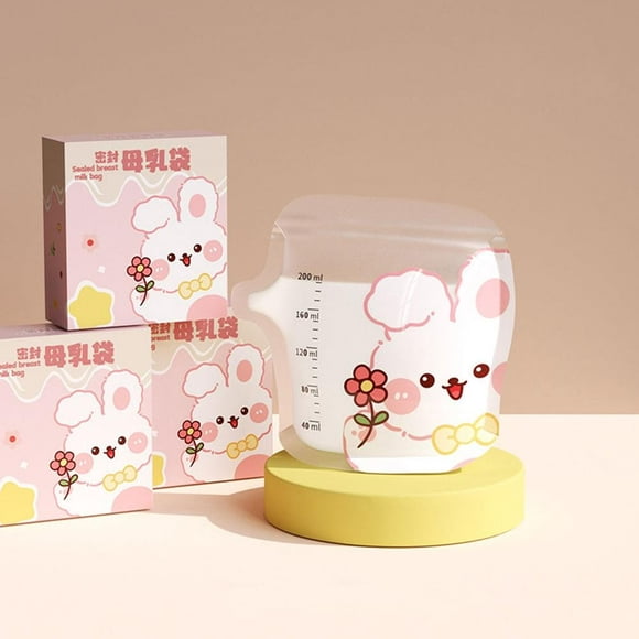 LEEYNEER Clerance! (30 Pieces) Orange Hukou Milk Storage Bag Breast Milk Storage Bag Small Capacity Fresh-Keeping Bag 200ml Milk Storage Bag Disposable Freezer Bag Storage Portable