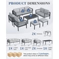 thumbnail image 3 of AECOJOY Aluminum Outdoor Furniture Set 7 Pieces Sectional Sofa Patio Conversation Set - Light Gray, 3 of 10