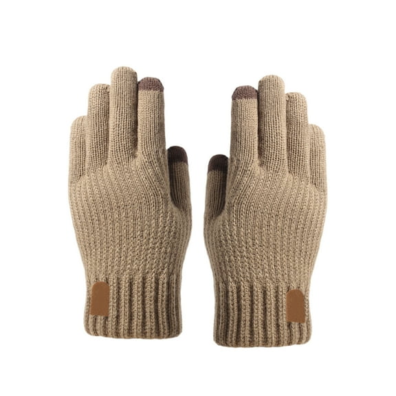 Oggfader Men's Winter Knitted Gloves Fleece Lined - Warm for Cold Weather Outdoor Use, Stretchy & Snug Cold Protection Gloves for Men