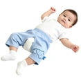 thumbnail image 5 of SHTXOZHI Baby Open-Crotch Shorts Elastic Waist Comfortable Ribbed Boys Pants Summer Casual Outdoor Girls Bottoms, 5 of 6