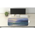 thumbnail image 2 of Nature Computer Mouse Pad, Ocean Waves in the Morning an Sun Sky Above Mountain Foggy Horizon Surreal Scenery, Rectangle Non-Slip Rubber Mousepad Large, 31" x 12", Lilac Teal, by Ambesonne, 2 of 2