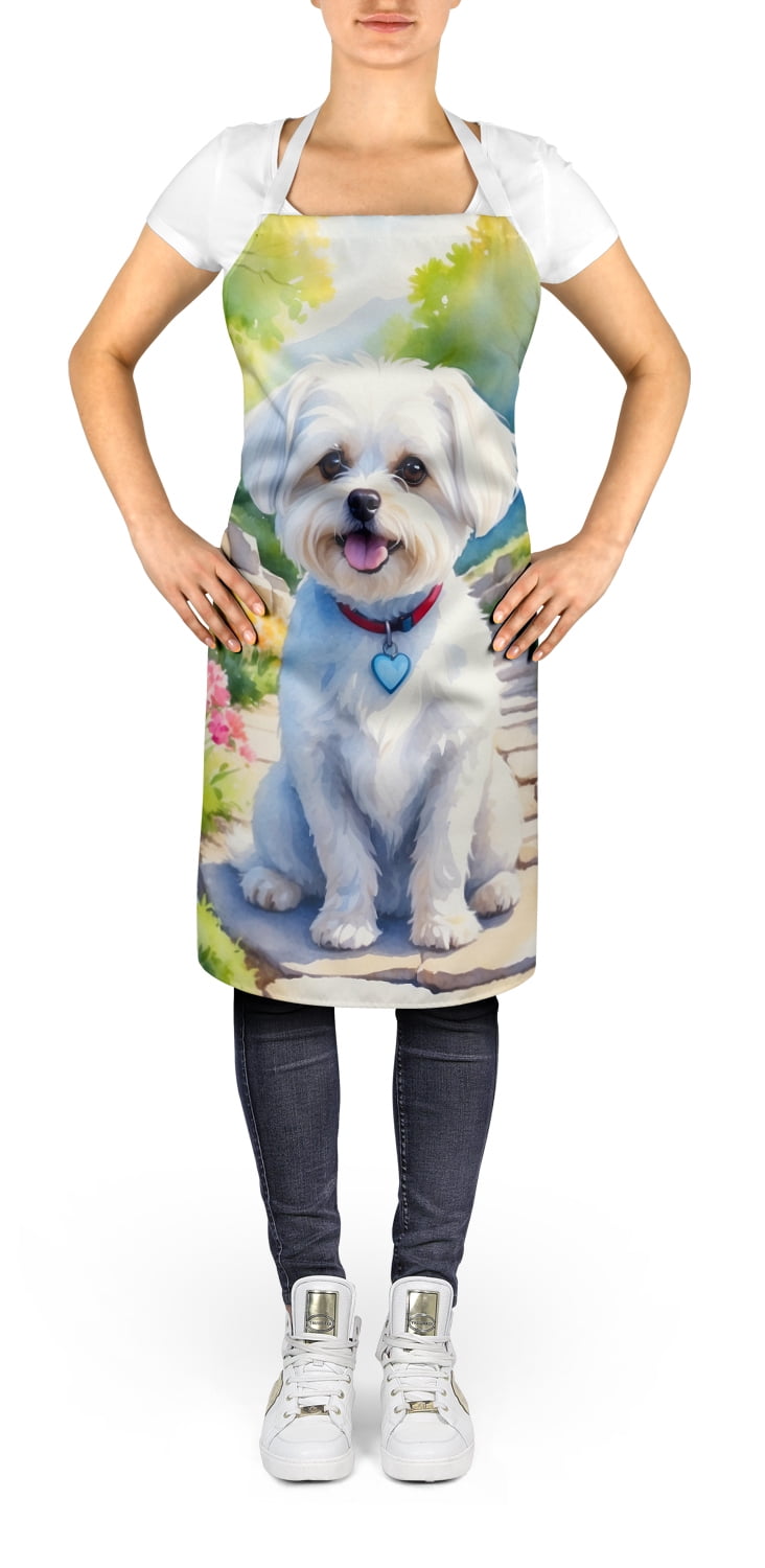 Maltese Spring Path Apron 27 in x 30 in