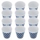 thumbnail image 4 of Juego de 12 vasos de leche de melamina antiescaldamiento con diseño de puntos azules para el hogar y el restaurante., 4 of 14