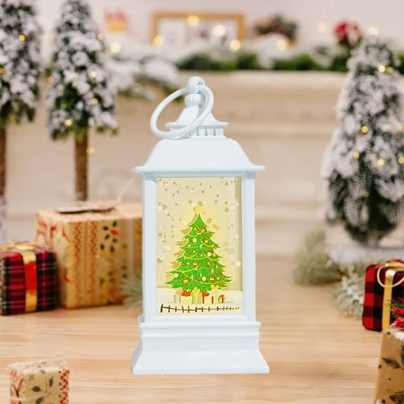 Lwlmwt Christmas Mini LED Lanterns with Santa Snowman Reindeer, Hanging Lanterns for Tree Home Decor, Outdoor and Indoor