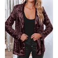 thumbnail image 2 of JFBUJC Blazer à Sequins pour Femmes, Veste Ouverte à Manches Longues, Cardigan de Fête Scintillant, 2 of 5