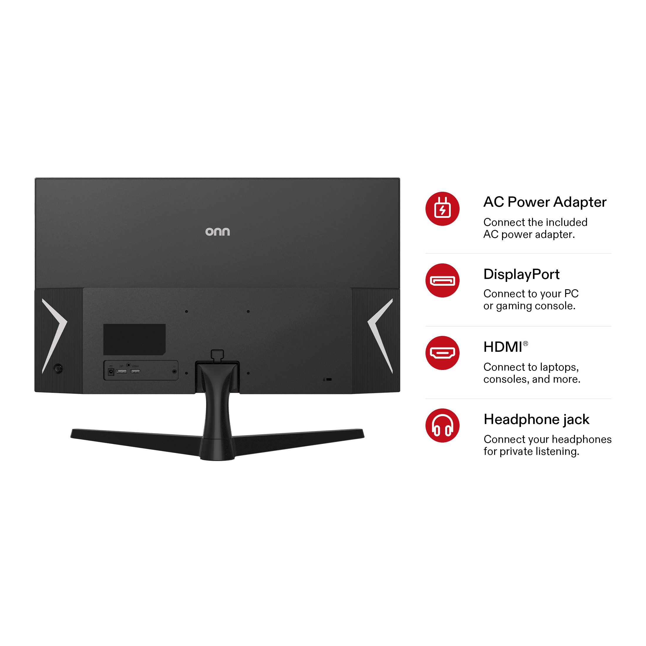 onn 27" FHD (1920 x 1080p) 144Hz 1ms Gaming Monitor, Black