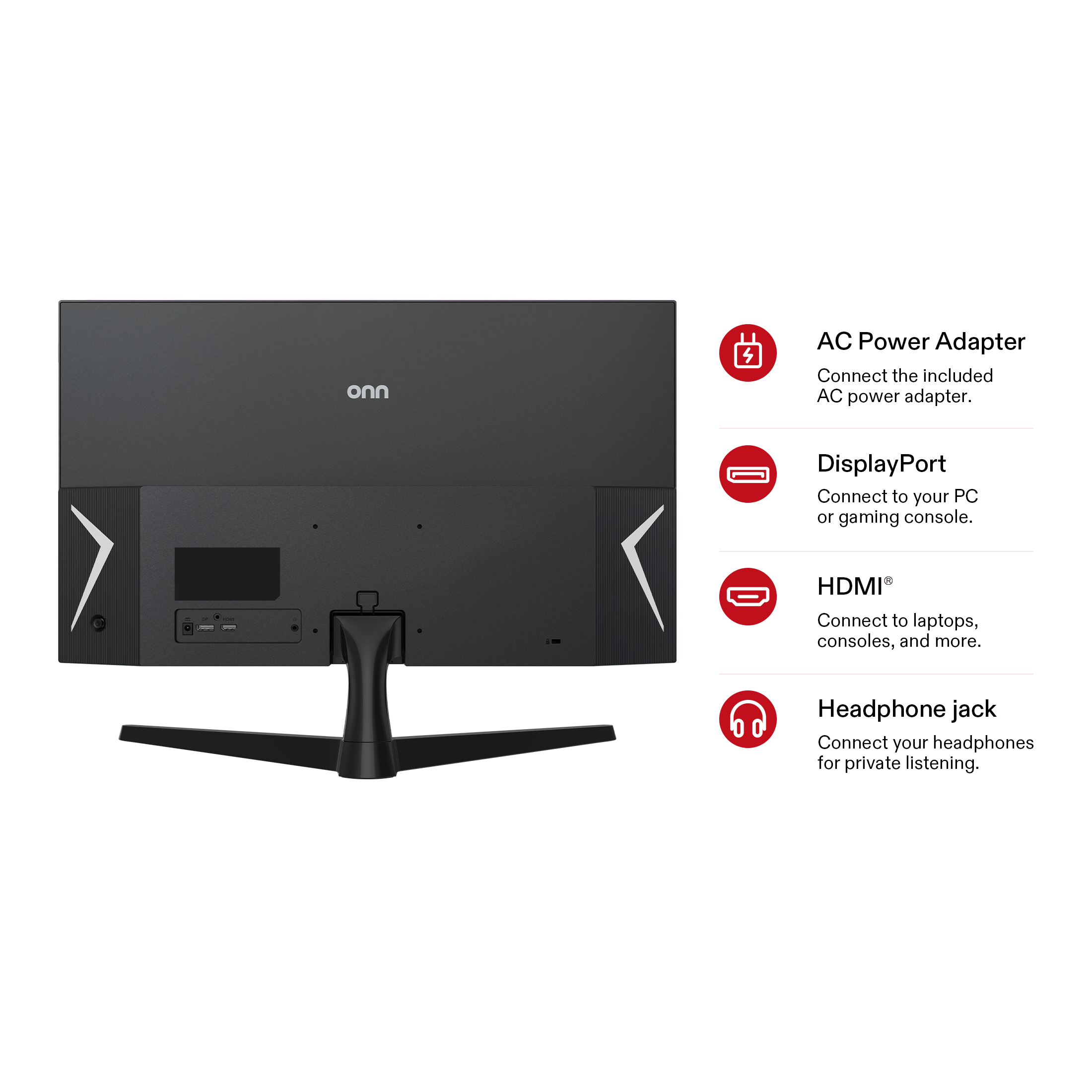 onn 27" FHD 144Hz Gaming Monitor, Black photo 5