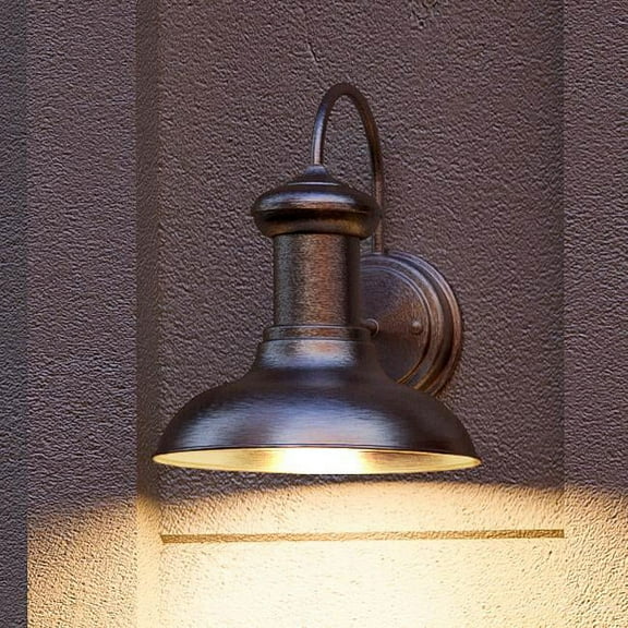 Urban Ambiance Luxury Urban Industrial Outdoor Wall Light, Size: 10"H x 8-1/8"W, with Vintage Electric Style Elements, Aged Nickel Finish, UHP1022