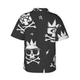 thumbnail image 3 of A Skull With A Crown Hawaiian Shirts For Men, Summer Short-Sleeve Relaxed-Fit Button-Down Shirts X-Large, 3 of 9